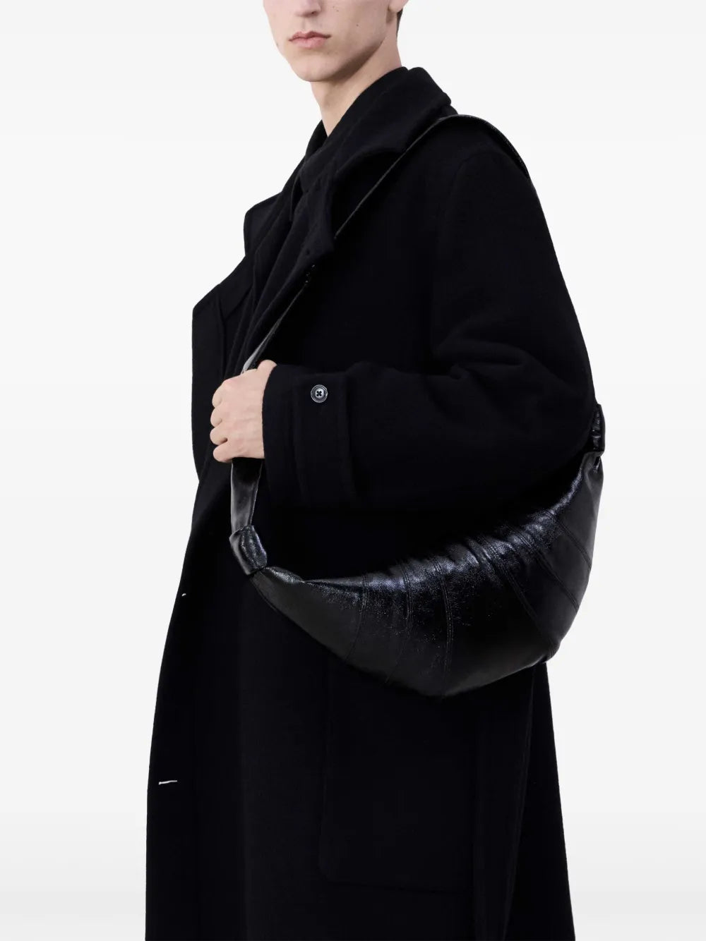 Lemaire Medium Croissant Cotton Shoulder Bag — Same as shown — Size One Size — Side View
