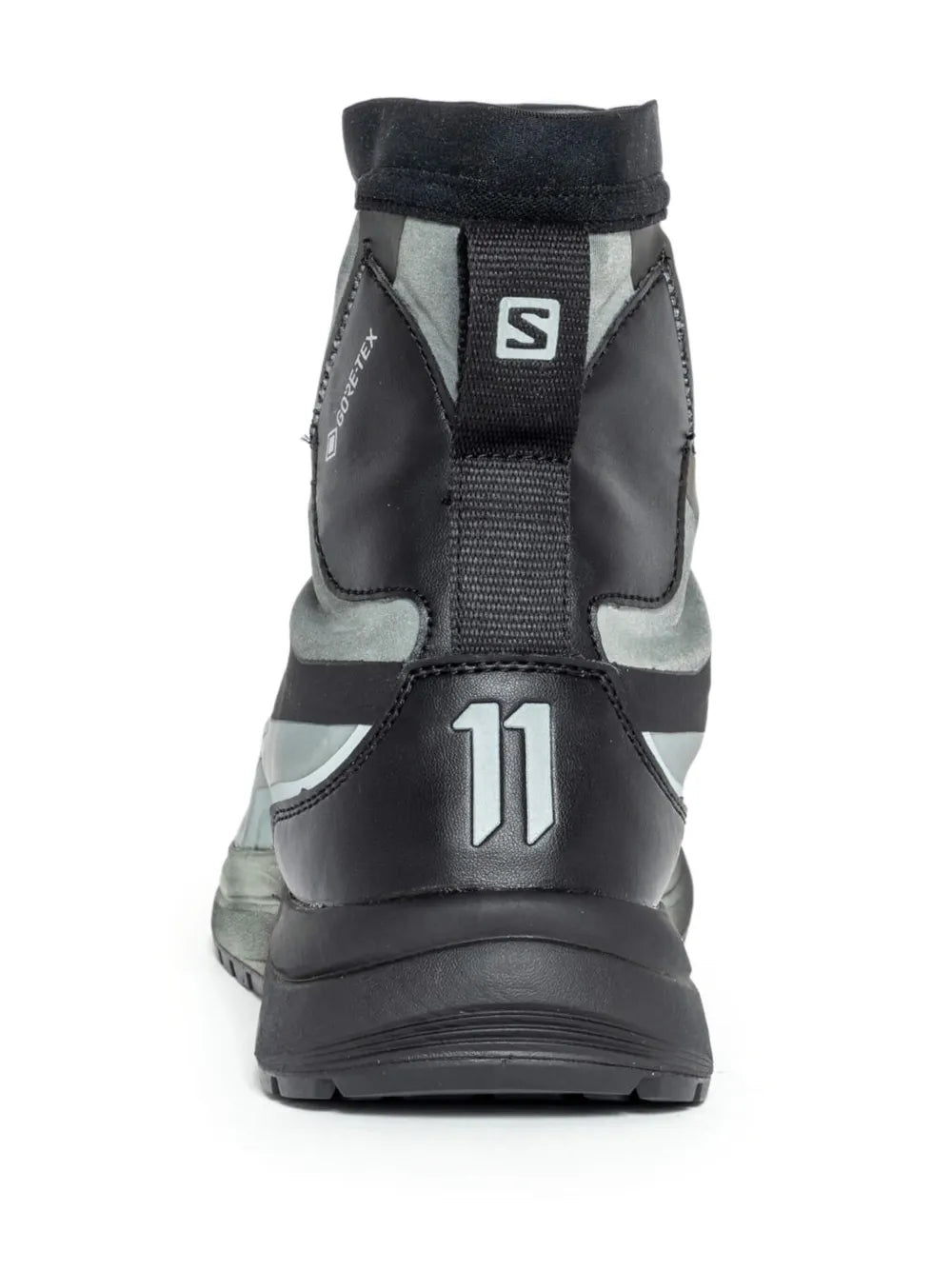 11 By Boris Bidjan Saberi Zip-Up Hi-Top Sneakers — Black/Grey — Size US M 3.5 - US W 5 — Back View