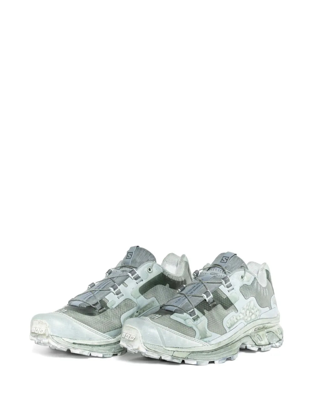 11 By Boris Bidjan Saberi Logo Patch Trainers — Green/Multicolour — Size US M 3.5 - US W 5 — Back View