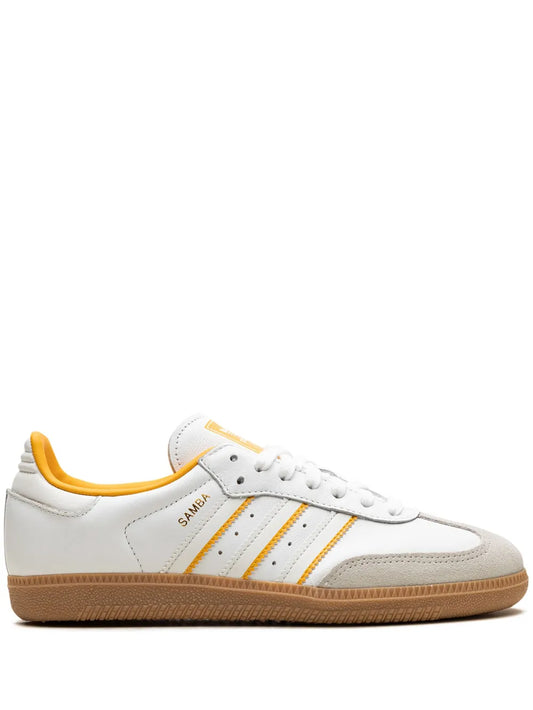 adidas Samba Og Crew Yellow Sneakers — White/Yellow — Size US M 11.5 - US W 13 — Front View