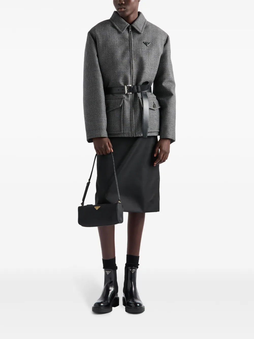 Prada Triangle Logo Pouch — Same as shown — Size One Size — Side View