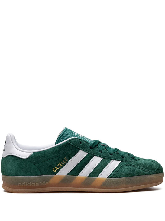 adidas Gazelle Indoor Collegiate Green Sneakers — Forest Green/White — Size US M 3.5 - US W 5 — Front View