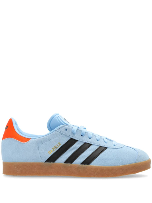 adidas Gazelle Sneakers — Light Blue/Orange — Size US M 11.5 - US W 13 — Front View