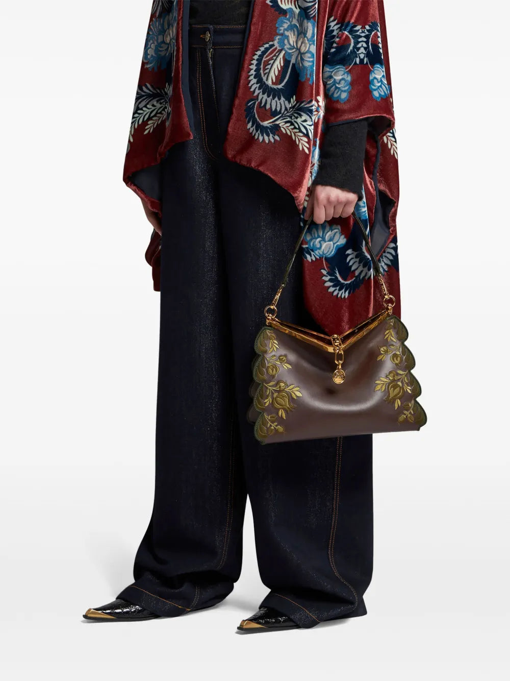 Etro Medium Embroidered Vela Shoulder Bag — Same as shown — Size One Size — Side View