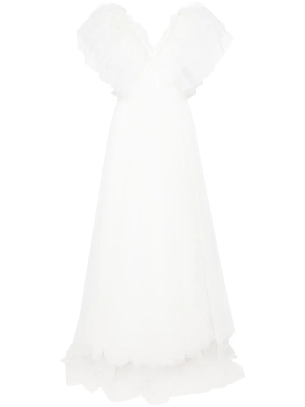 Jenny Packham Ibis Crystal Bridal Gown — White/ Red/ Ivory — Size S — Front View