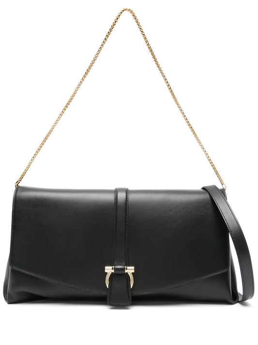 Ferragamo Gancini Buckle Shoulder Bag — Same as shown — Size One Size — Front View