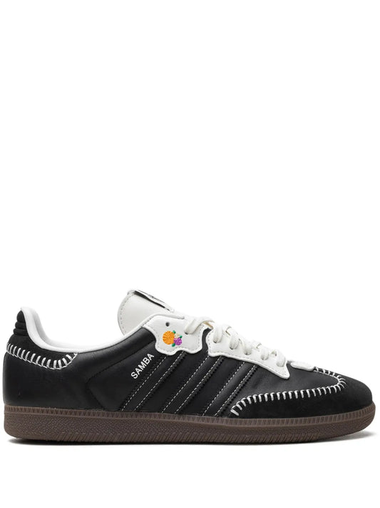 adidas Samba Og D? De Los Muertos - Black Sneakers — Black/Off-White/Grey — Size US M 11.5 - US W 13 — Front View