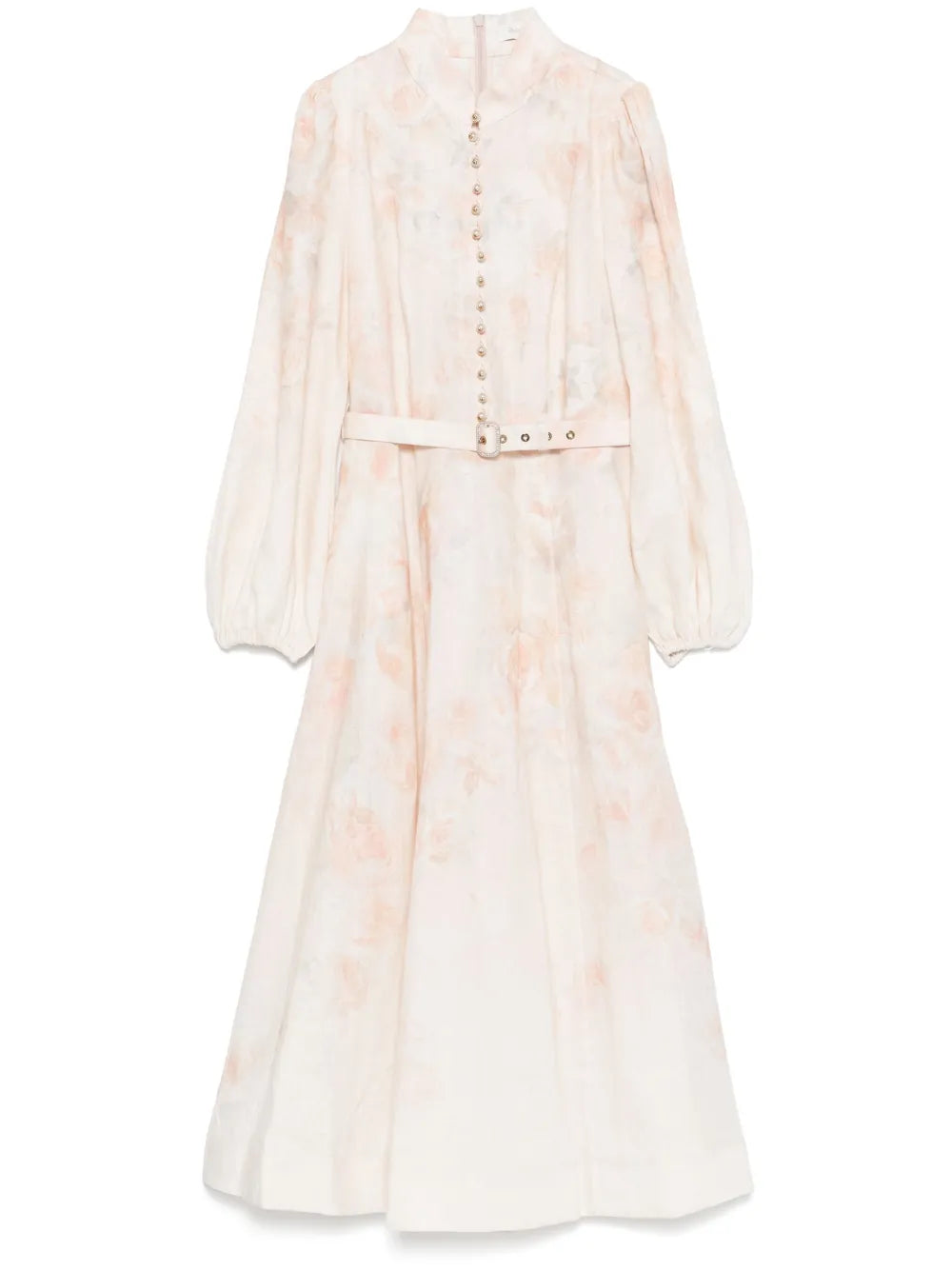 Zimmermann Crushed Midi Dress — Pink — Size XS — Front View