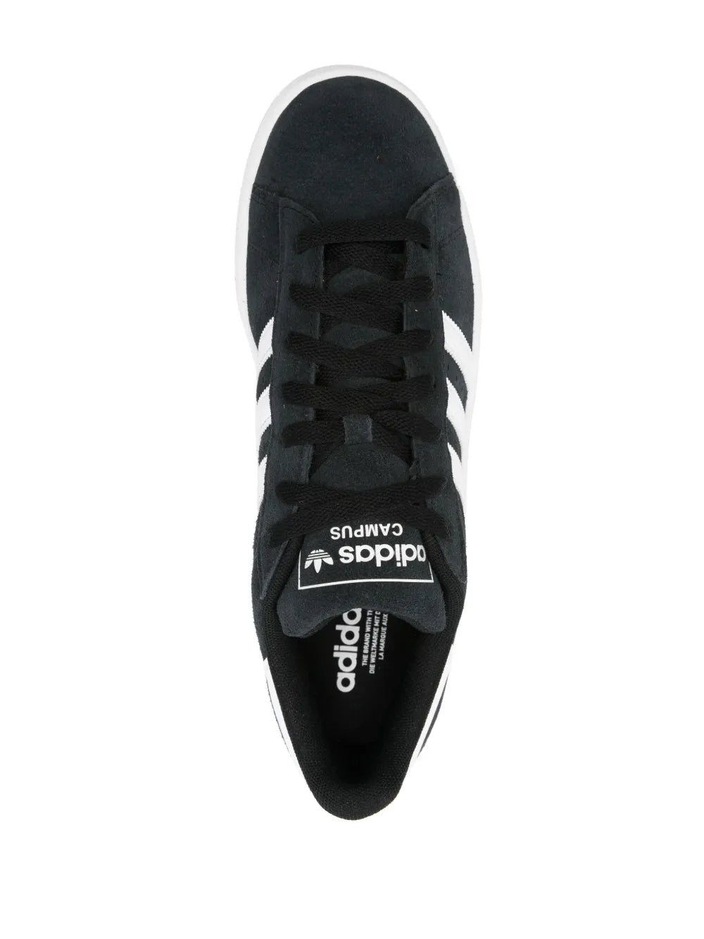 adidas Campus 2.0 Sneakers — Black/White — Size US M 10.5 - US W 12 — Top View
