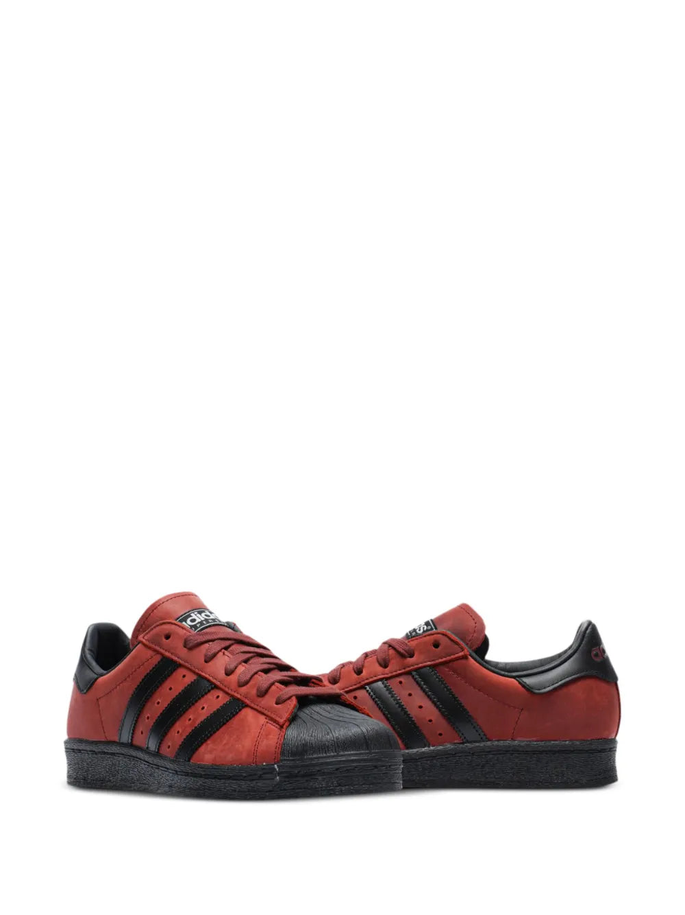 adidas Superstar 82 Sneakers — Burgundy/Black — Size US M 4 - US W 5.5 — Top View
