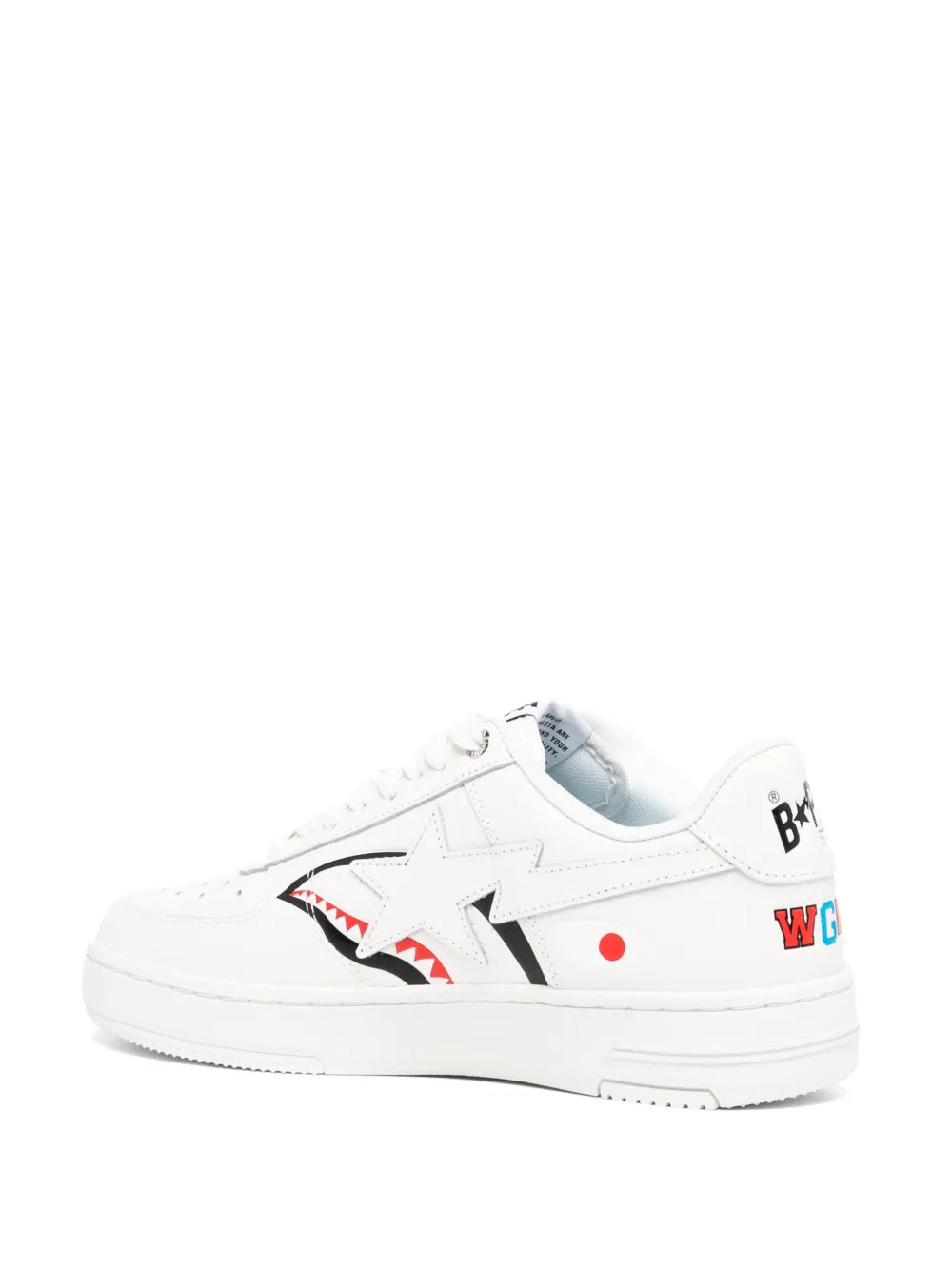 A Bathing Ape?Sta Shark M2 Sneakers — White — Size US M 3.5 - US W 5 — Back View