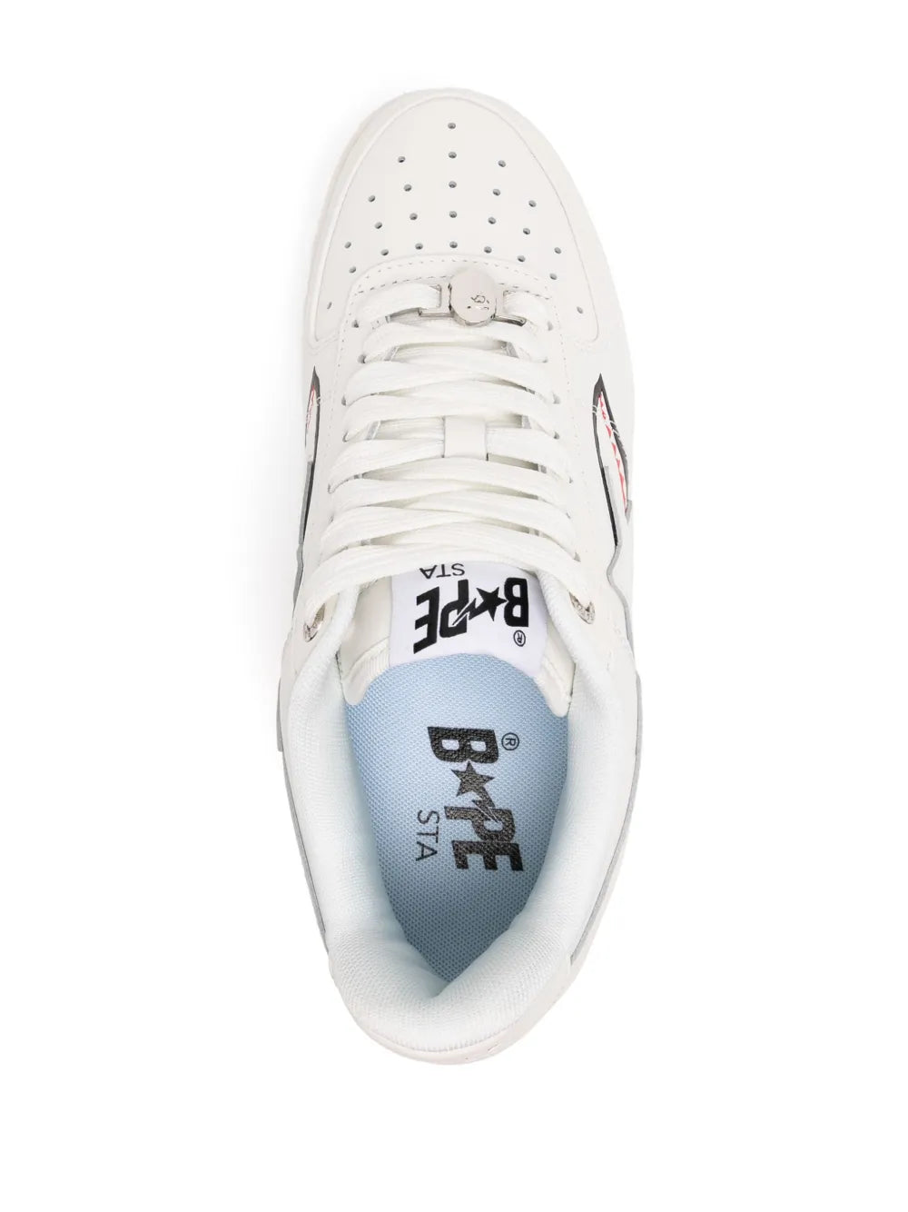 A Bathing Ape?Sta Shark M2 Sneakers — White — Size US M 3.5 - US W 5 — Top View