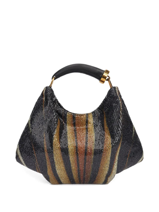 Roberto Cavalli Sequin Embellished Shoulder Bag — Same as shown — Size One Size — Front View