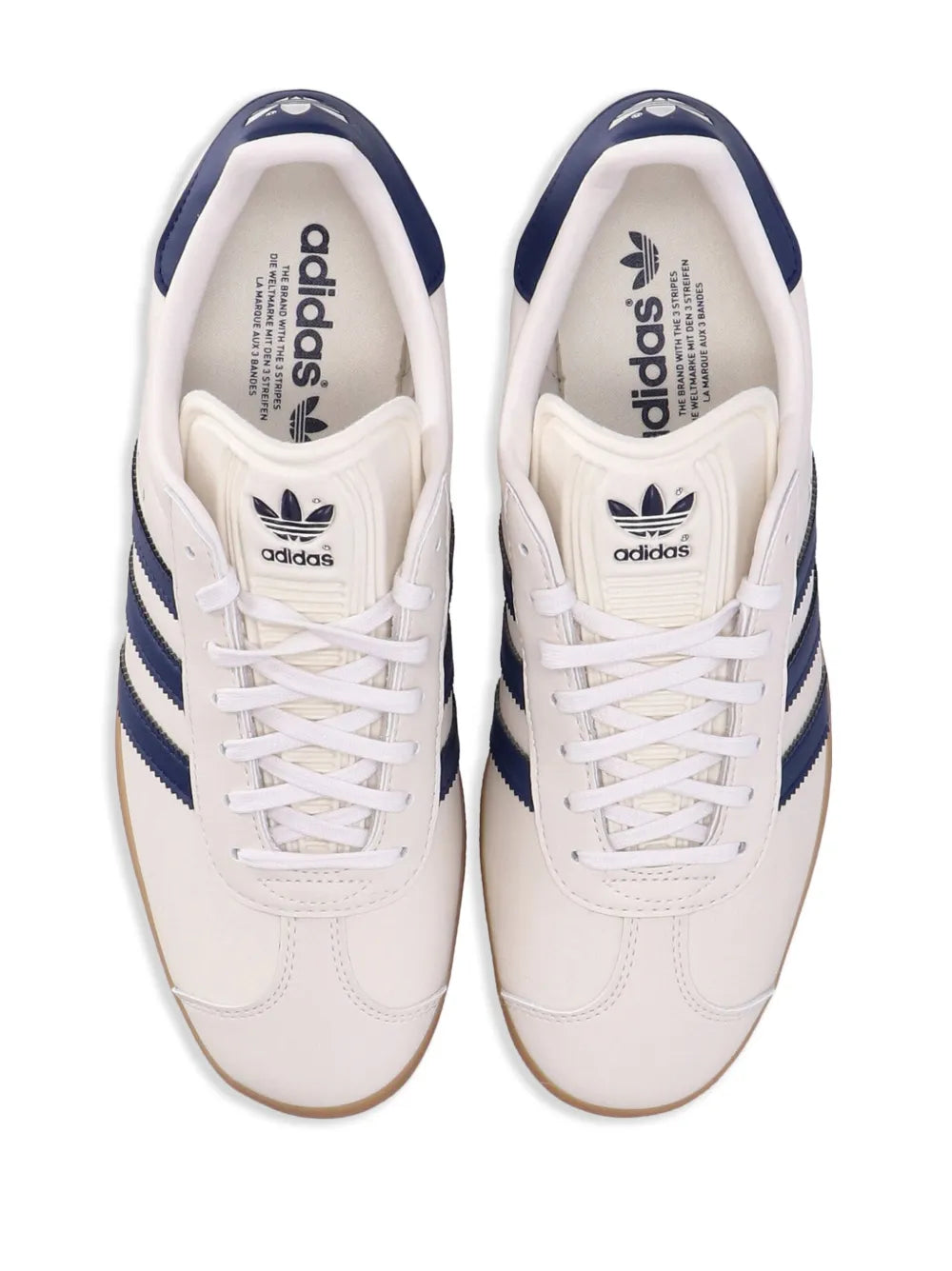 adidas Gazelle Sneakers — White/Navy Blue — Size US M 5 - US W 6.5 — Detail View