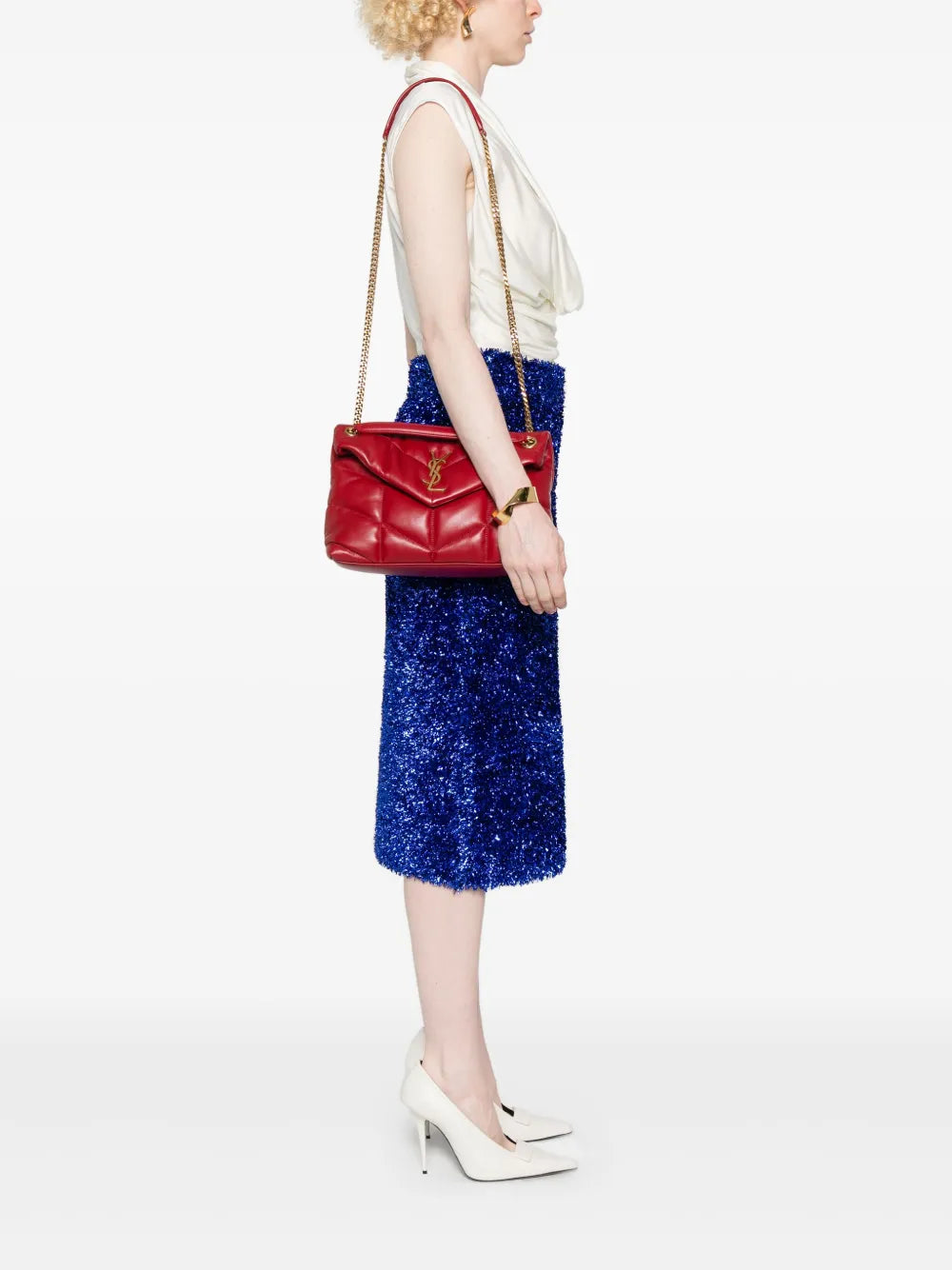 Saint Laurent Small Puffer Shoulder Bag — Same as shown — Size One Size — Side View