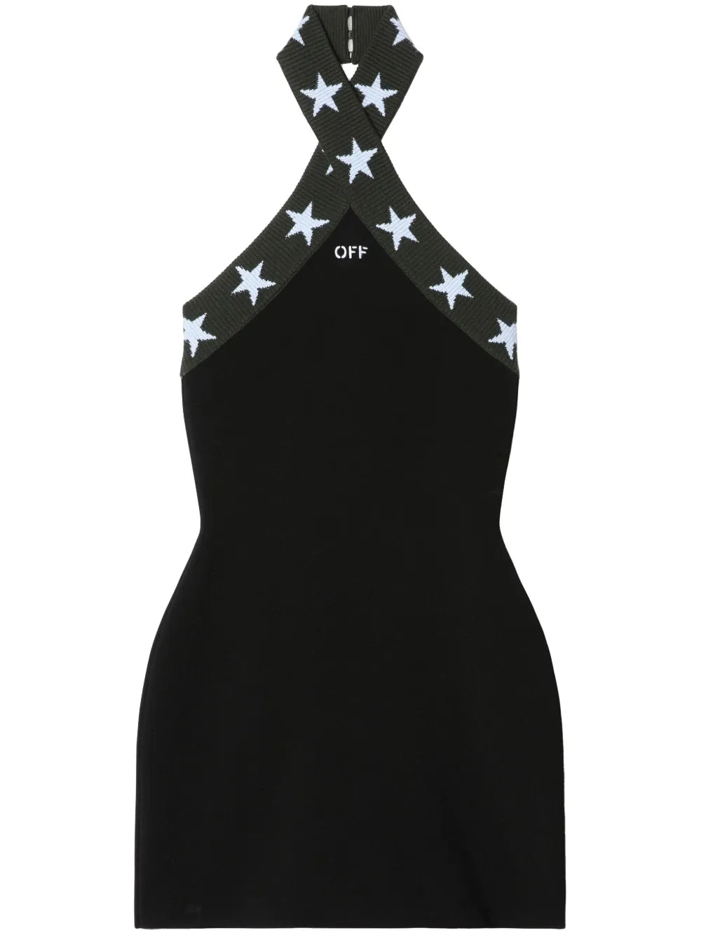Off White Star Mini Dress — Black/ White/ Red — Size XS — Front View