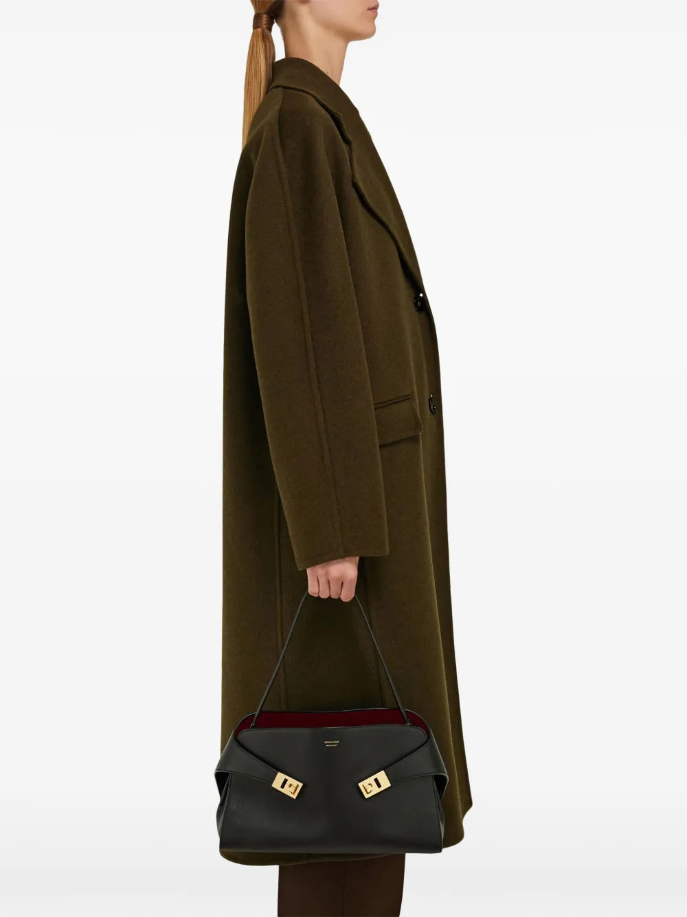 Ferragamo Small Hug Soft Shoulder Bag — Same as shown — Size One Size — Side View