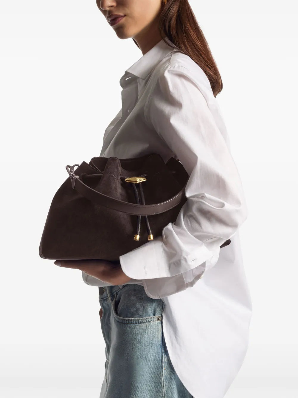Jimmy Choo Cinch M Bucket Bag — Same as shown — Size One Size — Side View