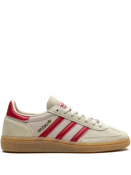 adidas Handball Spezial Putty Grey/Team Victory Red/Wonder Beige Sneakers — Light Grey/Red — Size US M 9.5 - US W 11 — Front View