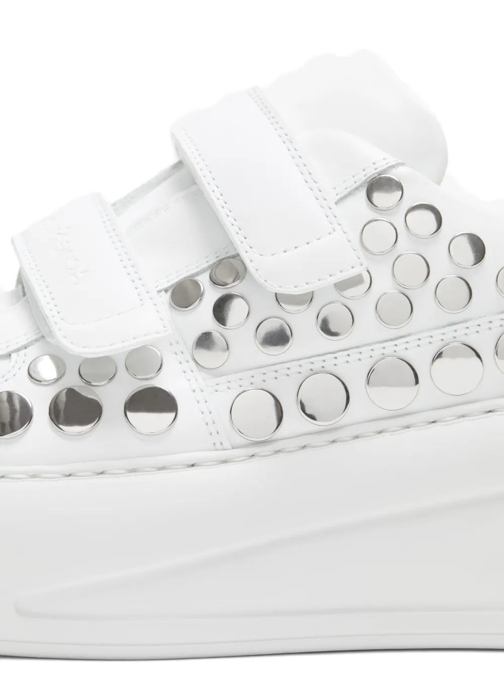 Acne Studios Touch-Strap Platform Sneakers — Optical White — Size US M 11 - US W 12.5 — Detail View