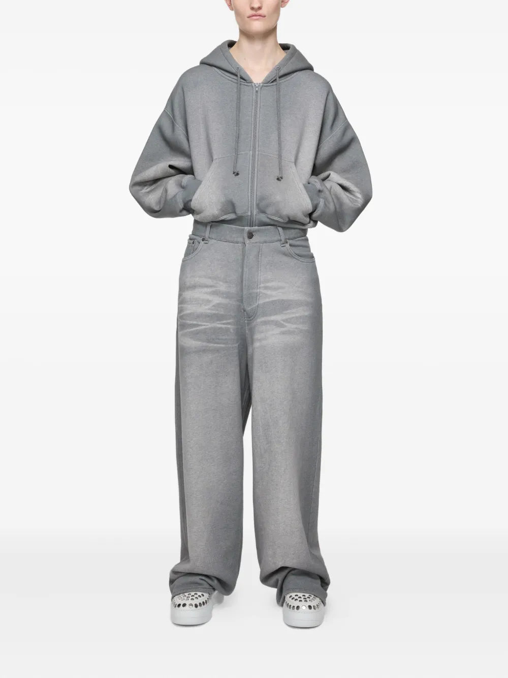 Acne Studios Touch-Strap Platform Sneakers — Optical White — Size US M 11 - US W 12.5 — Alternate View 7