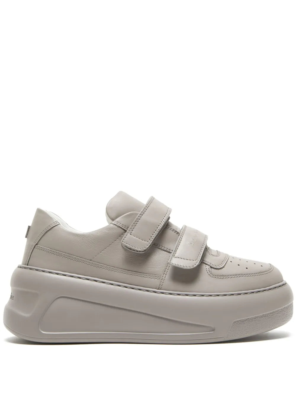 Acne Studios Leather Platform Sneakers — Taupe Grey — Size US M 11 - US W 12.5 — Front View