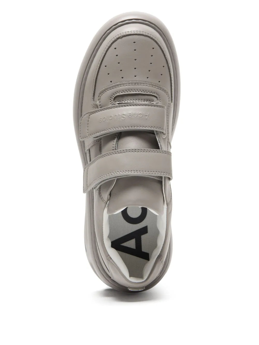 Acne Studios Leather Platform Sneakers — Taupe Grey — Size US M 11 - US W 12.5 — Back View