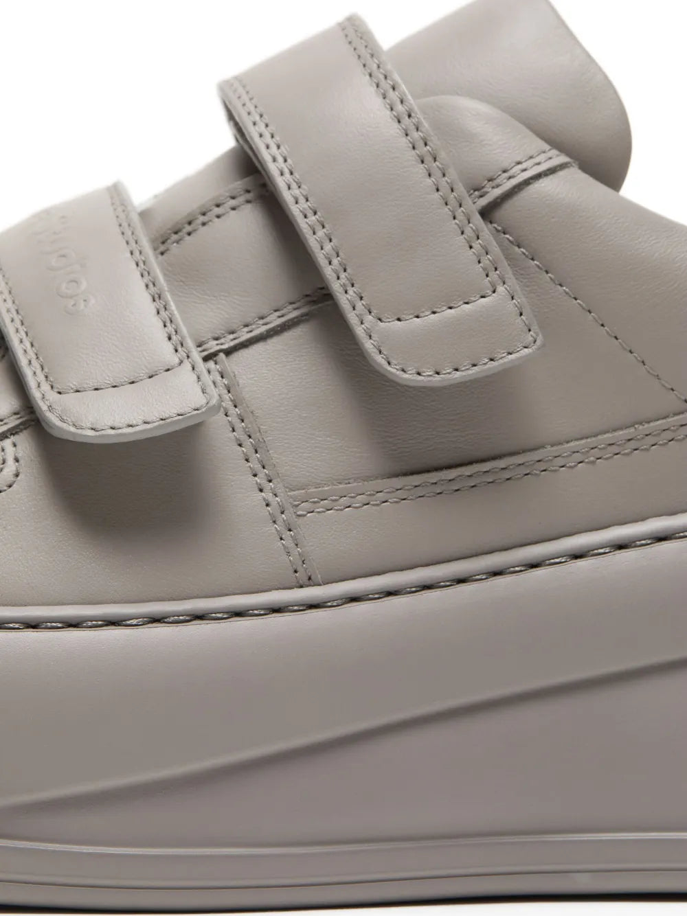Acne Studios Leather Platform Sneakers — Taupe Grey — Size US M 11 - US W 12.5 — Top View