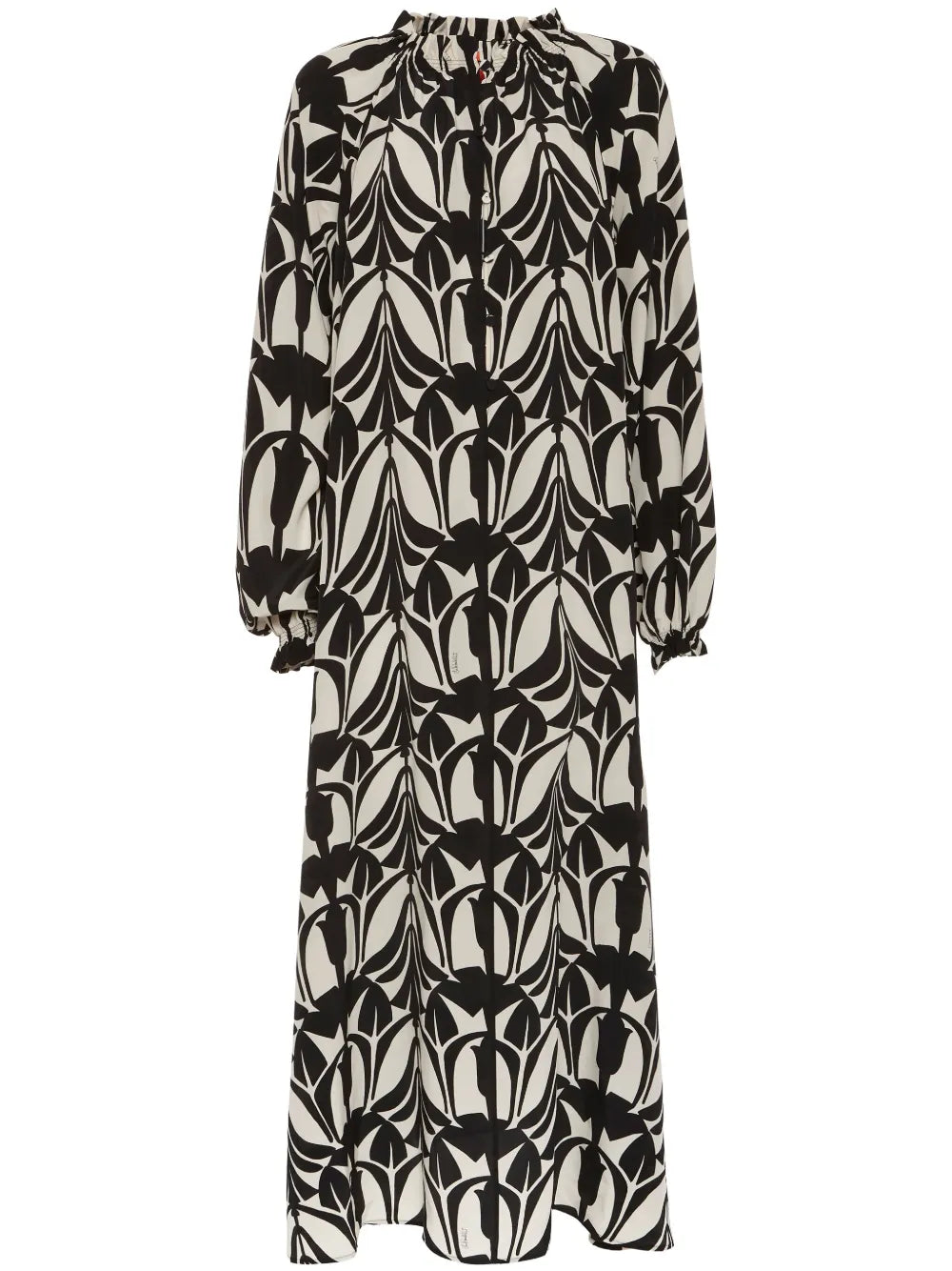 La Doublej Graphic Print Shirt Dress — Black/ White — Size XS — Front View