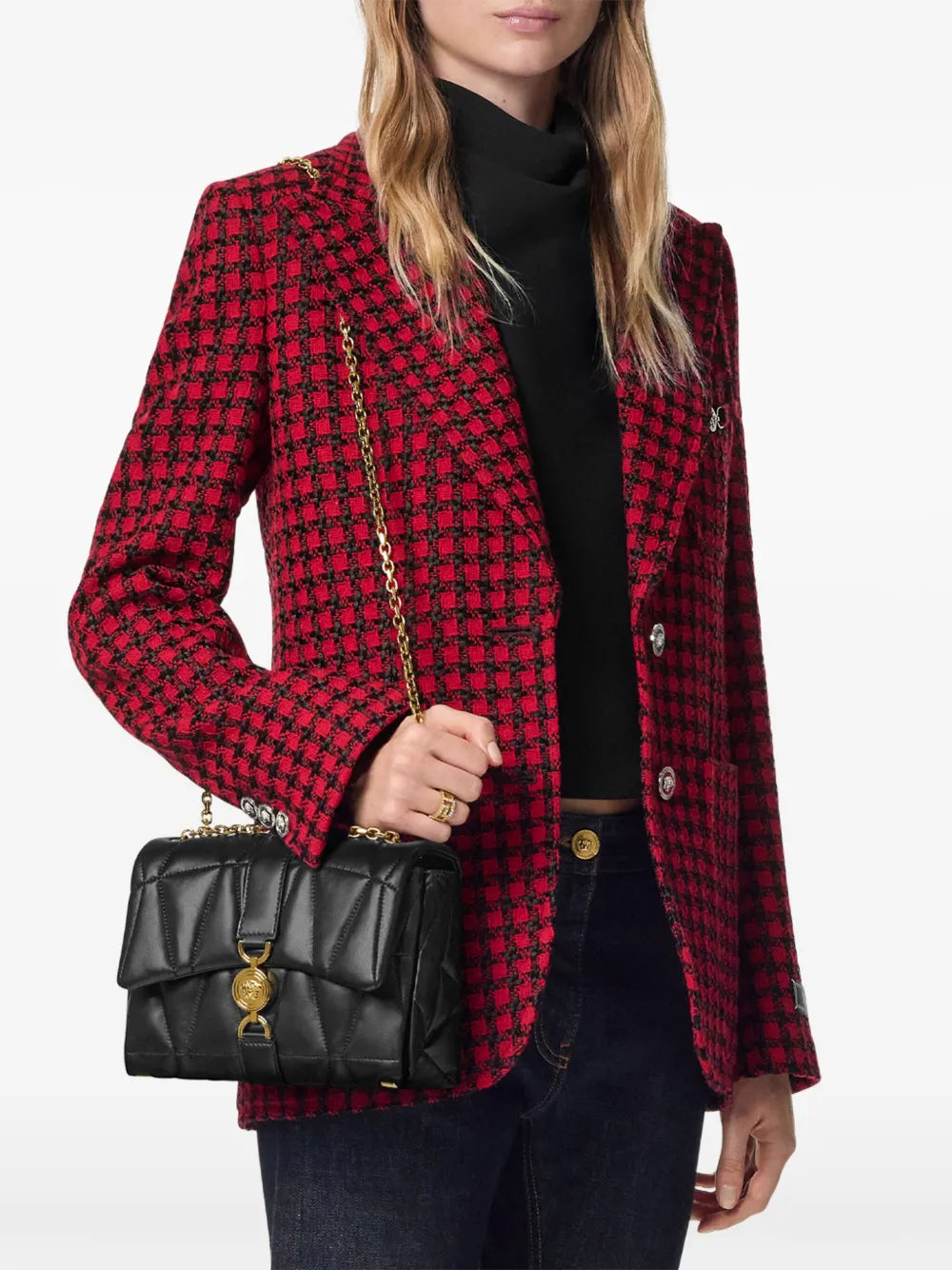 Versace Kleio Quilted Shoulder Bag — Same as shown — Size One Size — Side View