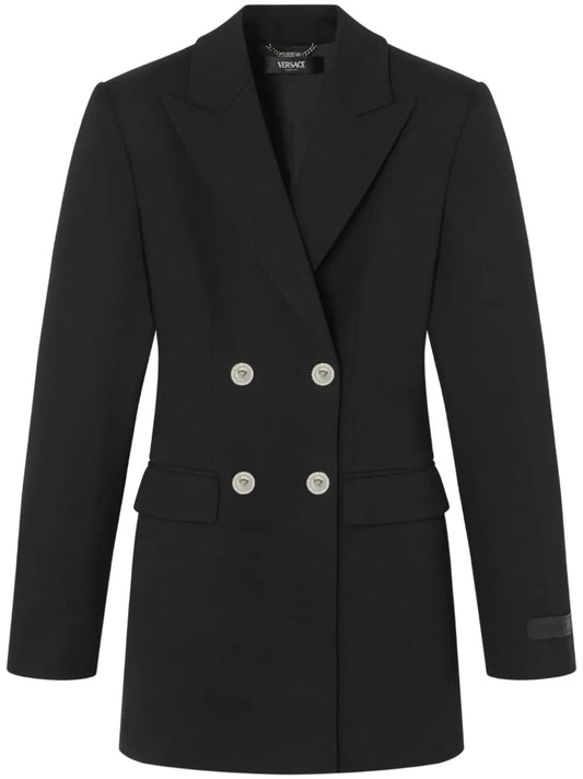 Versace Wool Blazer Dress — Black — Size XS — Front View