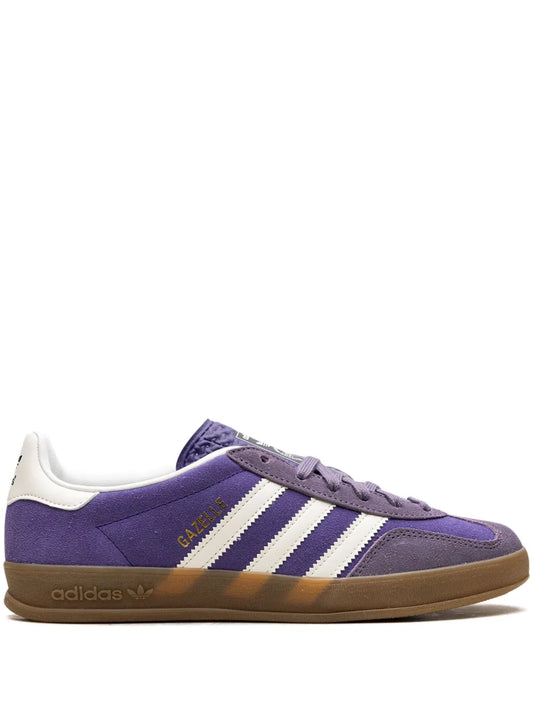 adidas Gazelle Indoor Collegiate Purple Sneakers — Purple/White — Size US M 3.5 - US W 5 — Front View