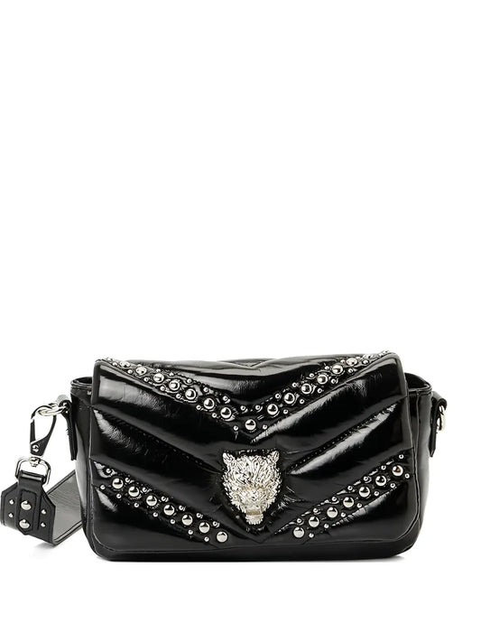 Plein Sport Small Cady Quilted Flap Shoulder Bag — Same as shown — Size One Size — Front View