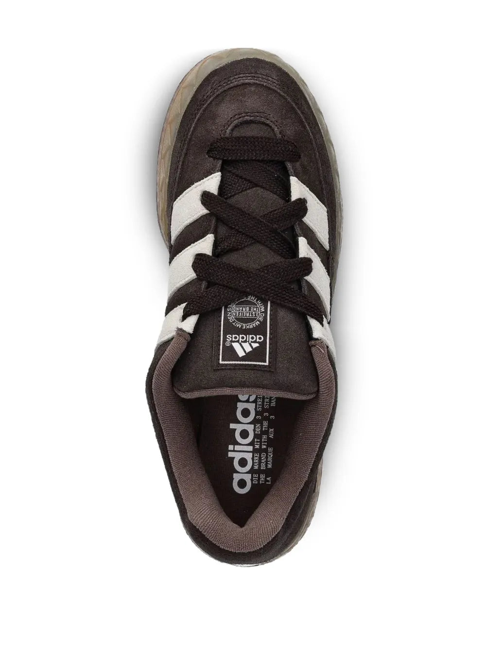 adidas Chunky Sole Sneakers — Brown — Size US M 9.5 - US W 11 — Top View