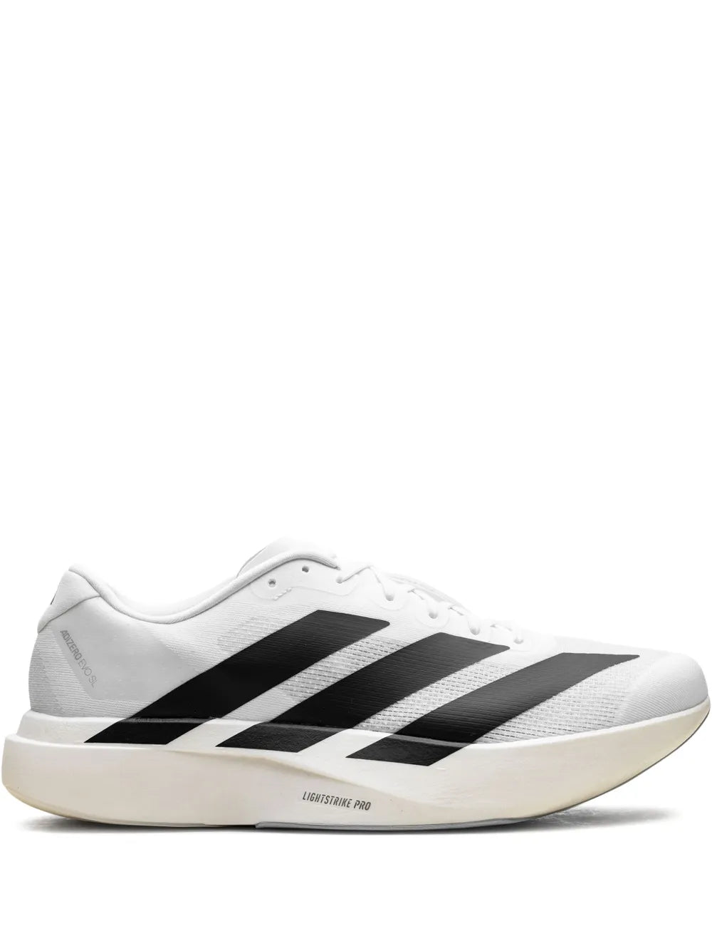 adidas Adizero Evo Sl White/Black Sneakers — White — Size US M 7 - US W 8.5 — Front View