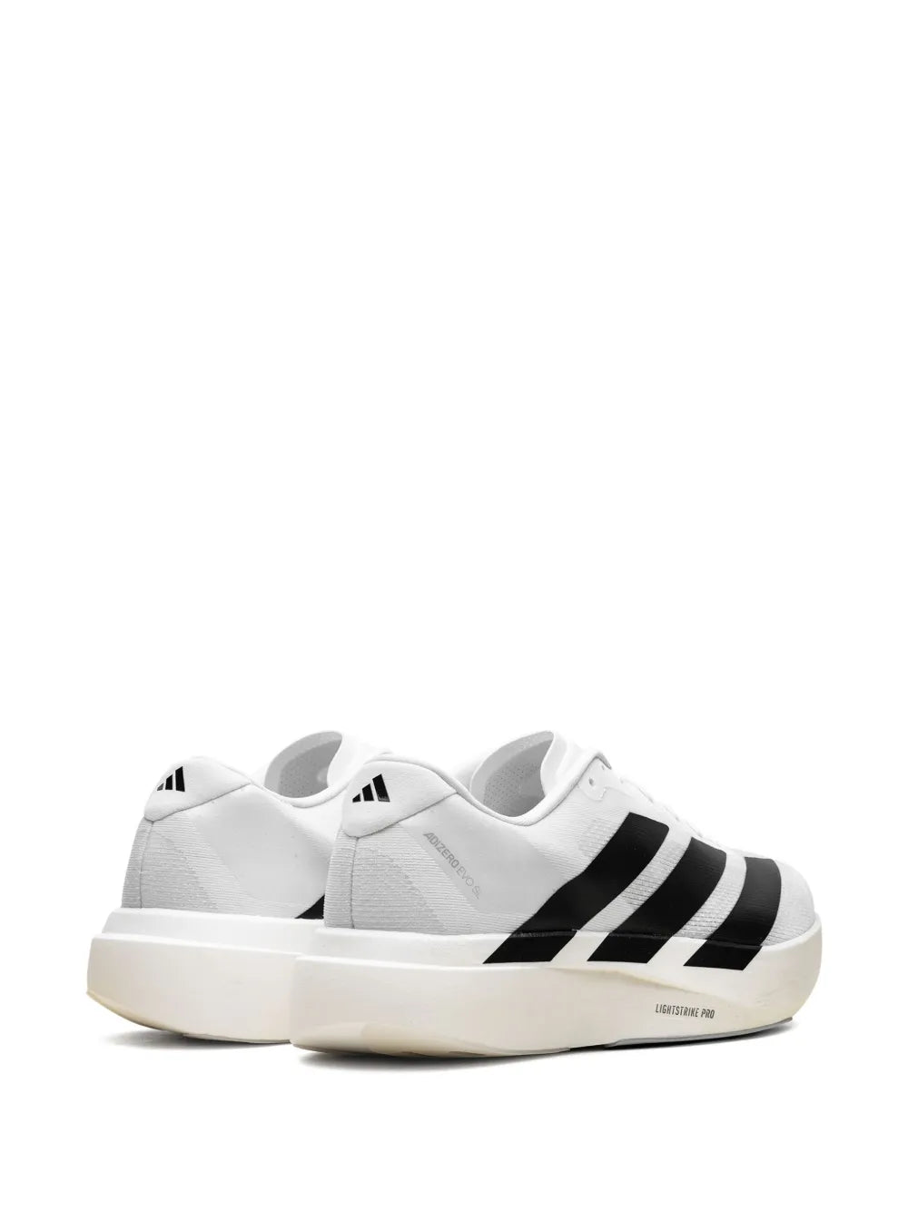 adidas Adizero Evo Sl White/Black Sneakers — White — Size US M 7 - US W 8.5 — Back View