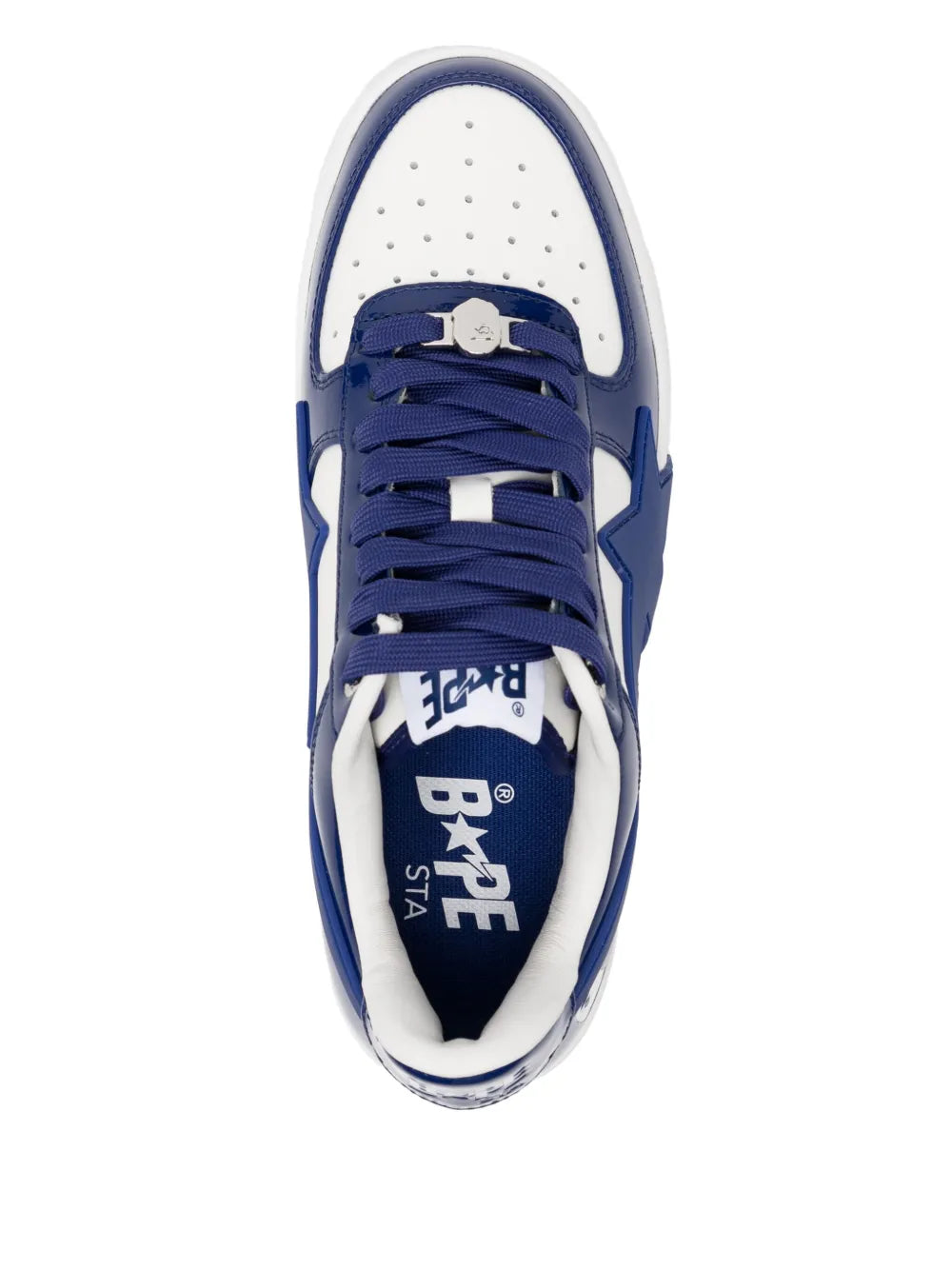 A Bathing Ape?Bape Sta Sneakers — Navy/White — Size US M 3.5 - US W 5 — Top View