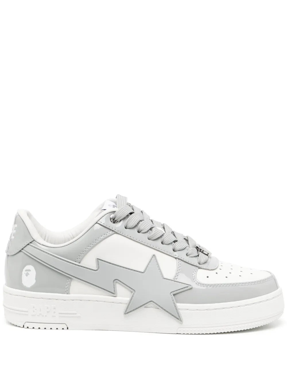 A Bathing Ape?Bape Sta Sneakers — Grey/White — Size US M 11 - US W 12.5 — Front View