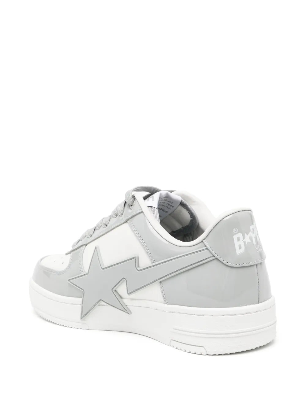 A Bathing Ape?Bape Sta Sneakers — Grey/White — Size US M 11 - US W 12.5 — Back View