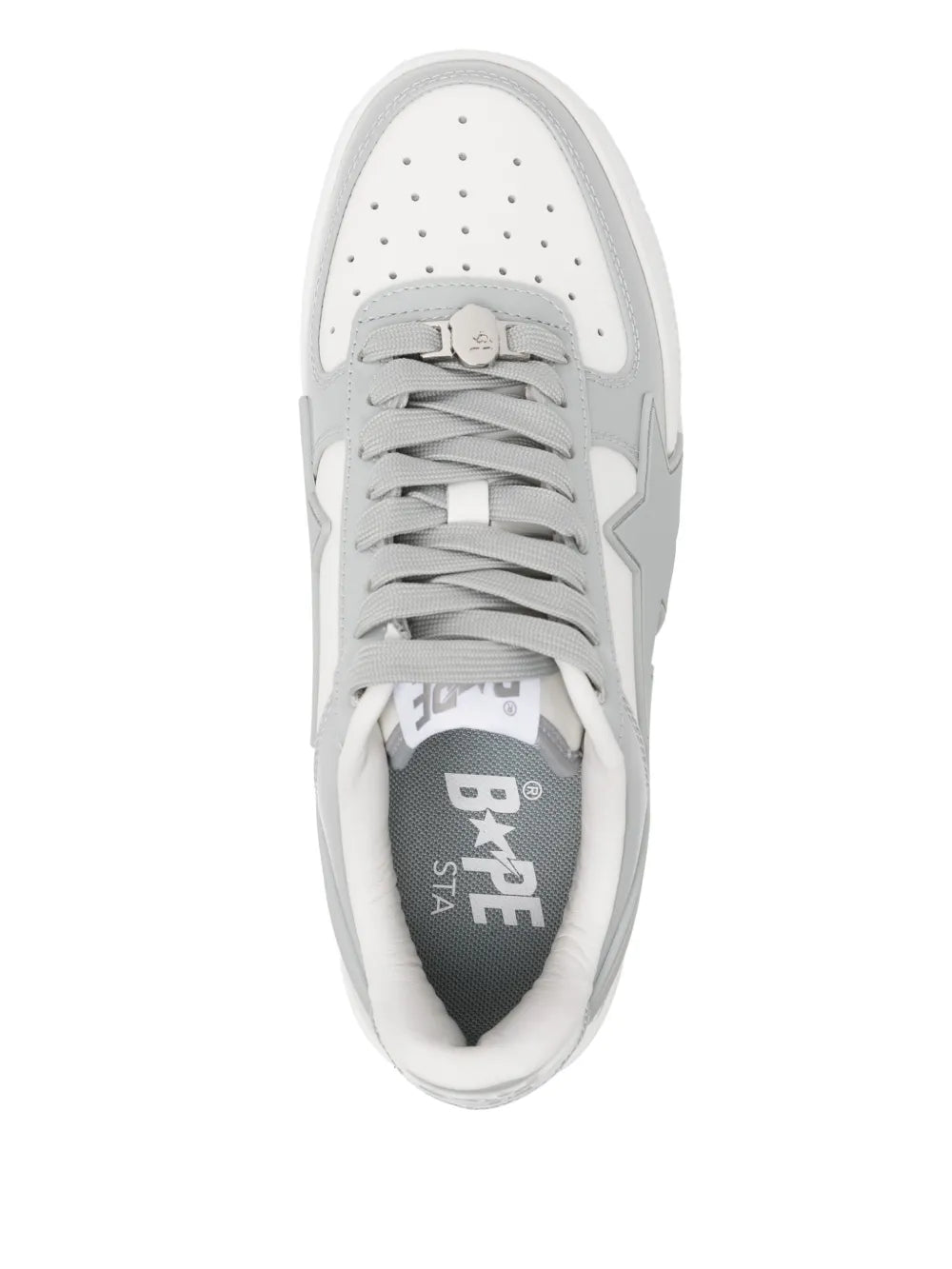 A Bathing Ape?Bape Sta Sneakers — Grey/White — Size US M 11 - US W 12.5 — Top View