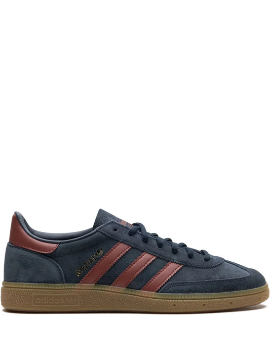 adidas Handball Spezial Aurora Ink/Wild Sepia Sneakers — Blue/Brown/Gold-Tone — Size US M 8.5 - US W 10 — Front View