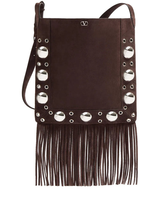Valentino Garavani Nellcote Suede Shoulder Bag — Same as shown — Size One Size — Front View
