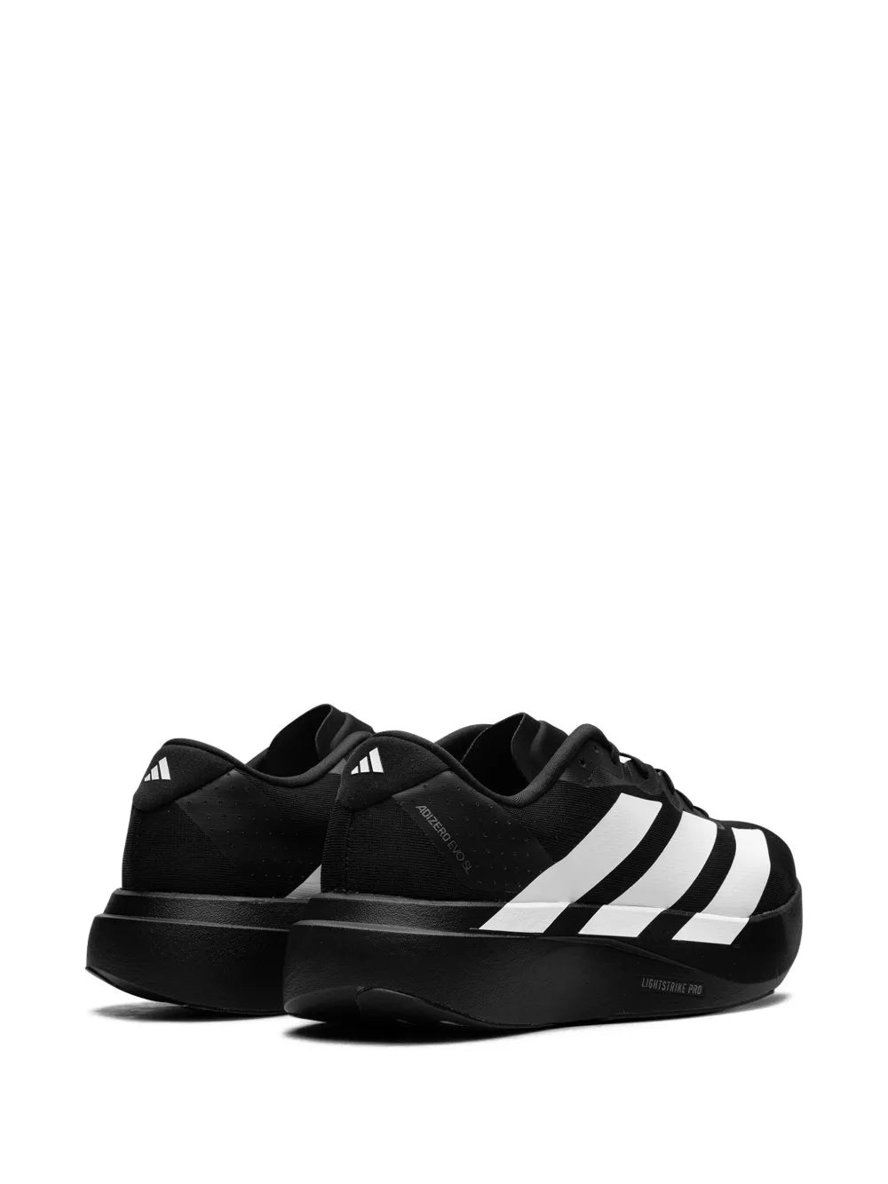 adidas Adizero Evo Black/White Sneakers — Black — Size US M 3.5 - US W 5 — Back View
