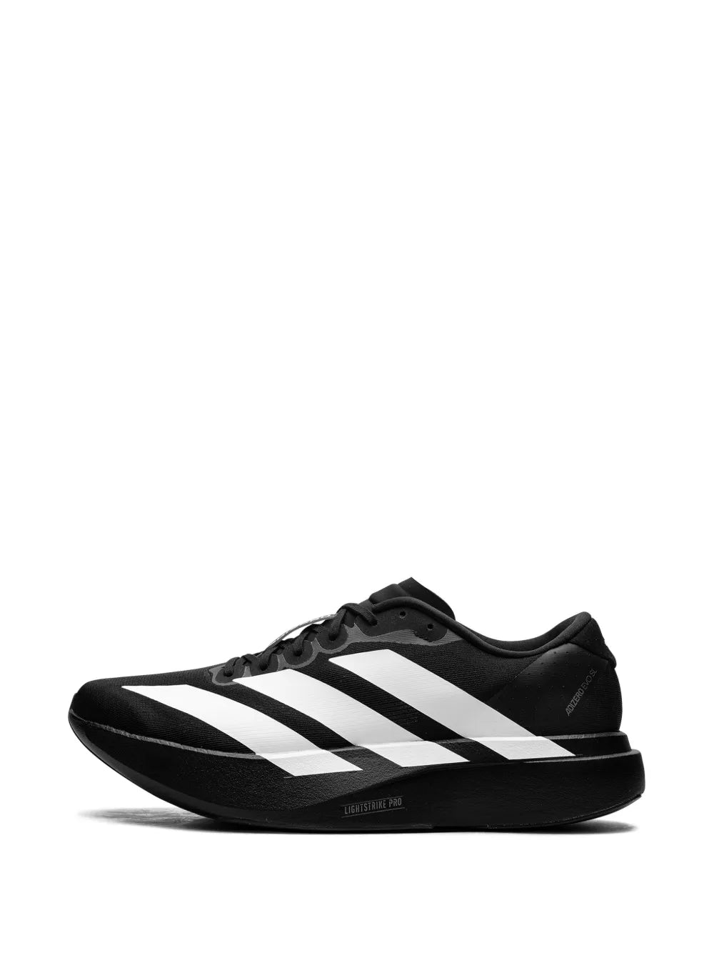 adidas Adizero Evo Black/White Sneakers — Black — Size US M 3.5 - US W 5 — Detail View