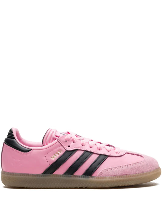 adidas Samba Lionel Messi - Light Pink/Core Black/Gum Sneakers — Pink — Size US M 10.5 - US W 12 — Front View
