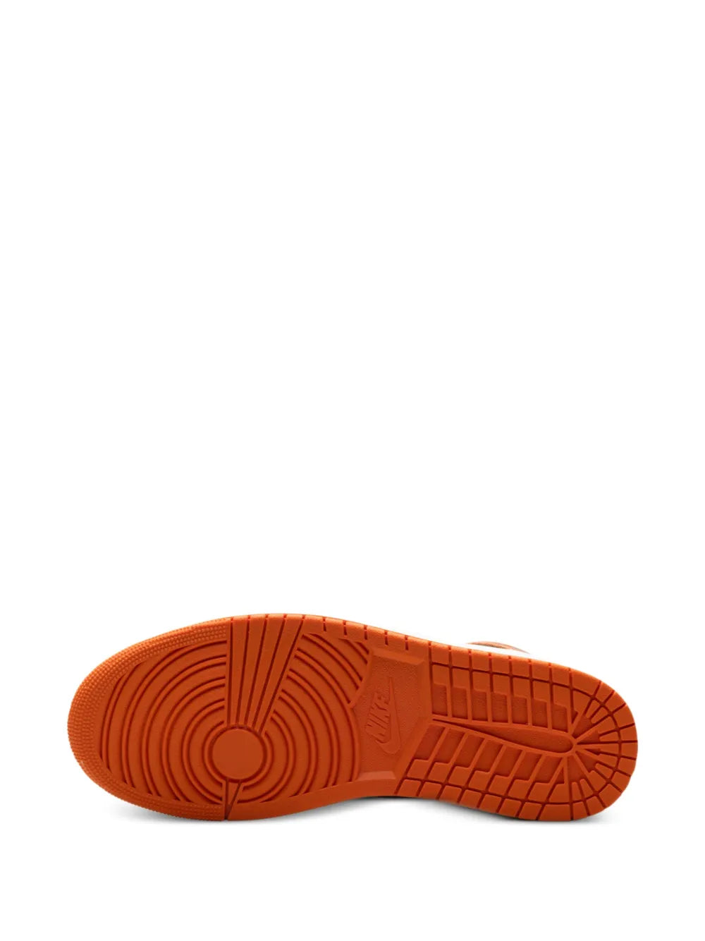 Air Jordan 1 High Og Leather Sneakers — Black, Orange / White — Size US M 6.5 - US W 8 — Top View