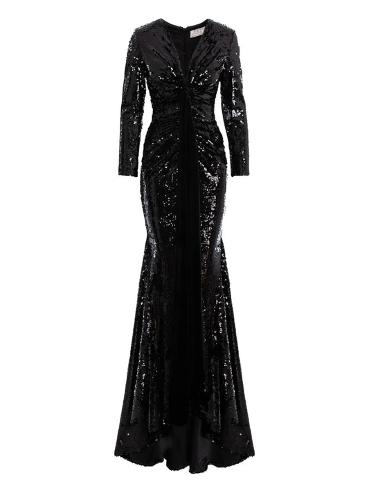 Vpm Atelier Athena Maxi Dress — Black — Size XS — Front View