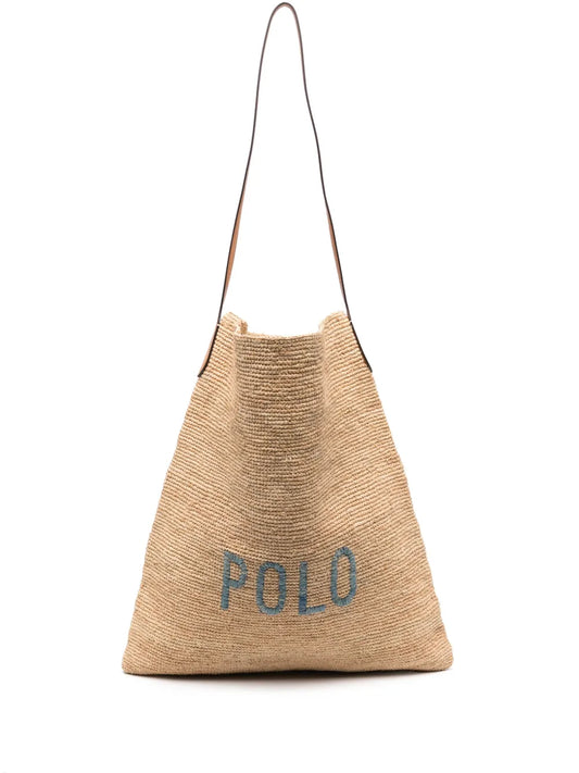 Polo Ralph Lauren Raffia Shoulder Bag — Same as shown — Size One Size — Front View
