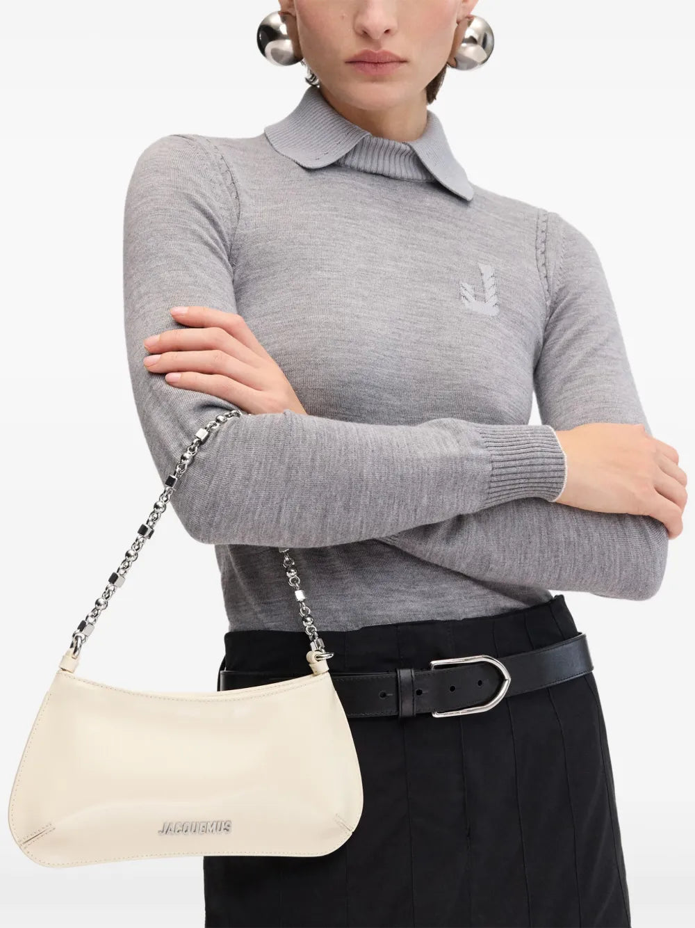 Jacquemus Le Petit Bisou Chaine Shoulder Bag — Same as shown — Size One Size — Side View