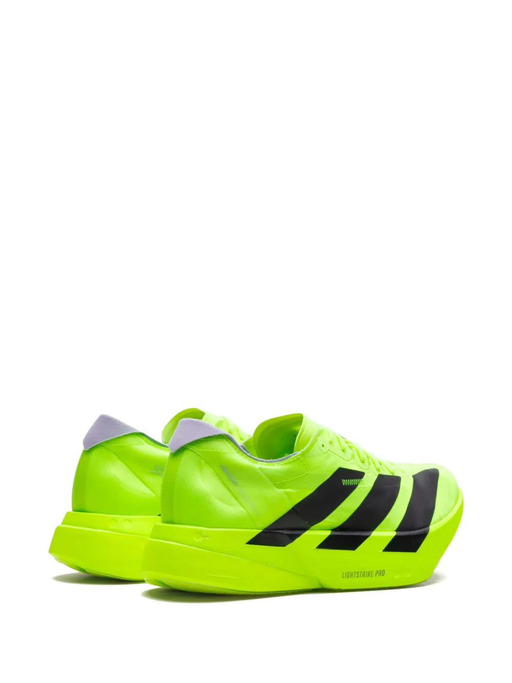 adidas Adizero Adios Pro 4 Lucid Lemon/Black Sneakers — Neon Green — Size US M 4.5 - US W 6 — Back View